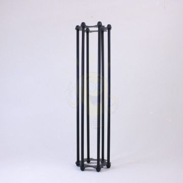 Fém lámpa rács – henger alakú, fekete, E27 foglalathoz (300×80 mm)