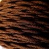 Fonott Textilkábel, szövetkábel, antik vezeték, sötét barna - 2x0,75