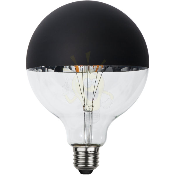 LED izzó E27 G125 fekete-tükör fedéssel