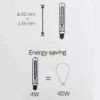LED filament dekor izzó - T20- 4 watt - E14