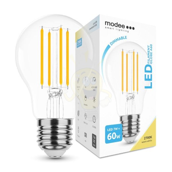 Modee Smart Lighting LED Filament Globe A60 7W E27 360° 2700K (750 lumen) dimm.