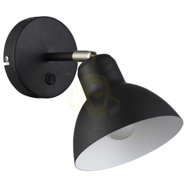 Kép BAROQUE fali lámpa fekete króm 230V LED E27 11W