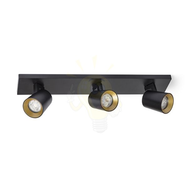 Kép KENNY III felületre szerelhető fekete/aranysárga  230V LED GU10 3x8W