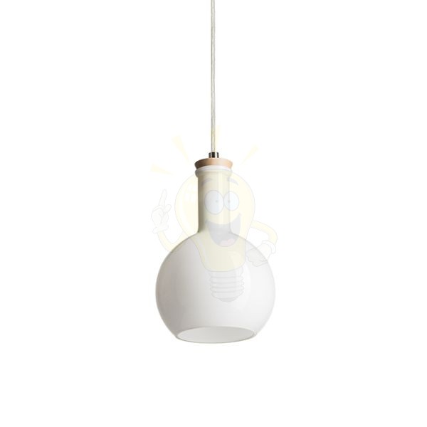 Kép PULIRE RD függő lámpa  opál üveg/fa/króm 230V LED E14 6W