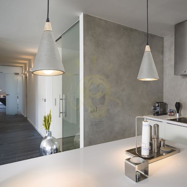 HEIDI függő lámpa  beton/fa 230V LED E27 11W