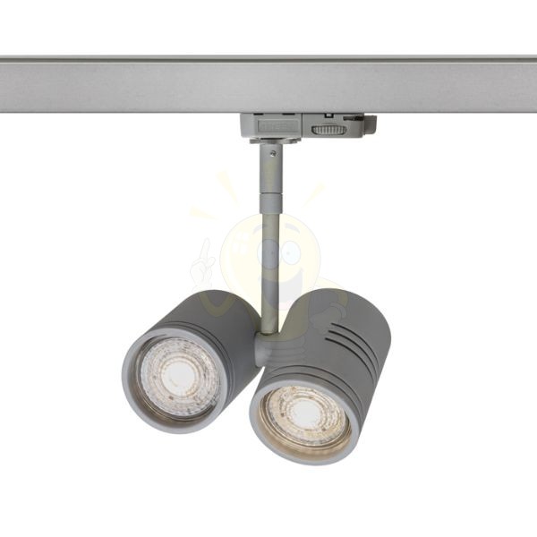 Kép BEEBA II háromfázisú áramkörös sínre ezüstszürke  230V LED GU10 2x8W