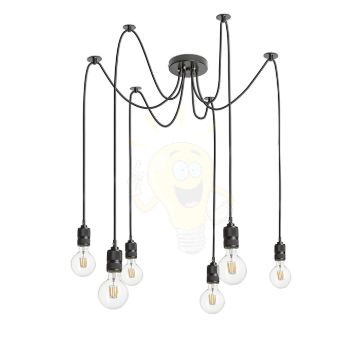 Kép CINDY VI függő lámpa fekete  230V LED E27 6x15W