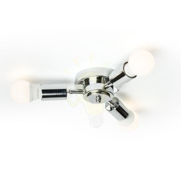Kép POSTE mennyezeti lámpa alap  króm 230V LED E27 3x15W