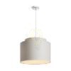 DOUBLE 40/30 lámpabúra  Chintz világosszürke/fehér PVC  max. 23W