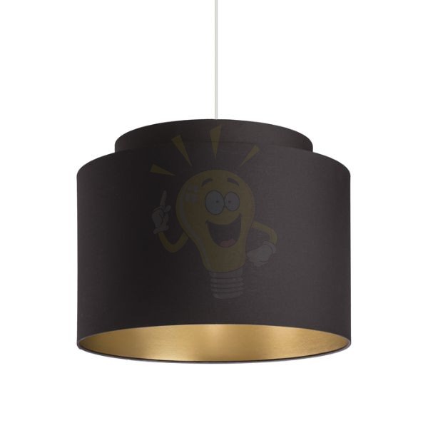 Kép DOUBLE 40/30 lámpabúra  Polycotton fekete/arany fólia  max. 23W