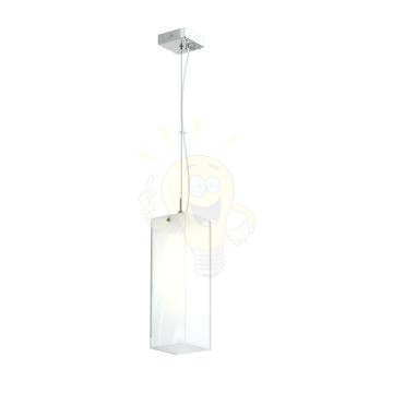 LUCIA 30x10 függő lámpa  szatén üveg/króm 230V LED E27 15W