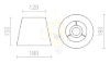 Kép NIZZA 18/15 lámpabúra  Polycotton fehér/fehér PVC  max. 28W