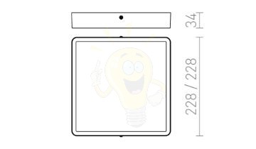 Kép HUE SQ 22 mennyezeti lámpa matt nikkel 230V LED 24W 3000K