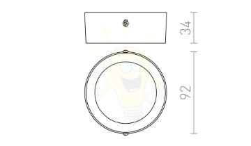 Kép HUE R 9 mennyezeti lámpa fekete króm 230V LED 6W 3000K