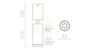 Kép BOGARD mennyezeti lámpa  matt nikkel 230V LED 5W 40°  3000K