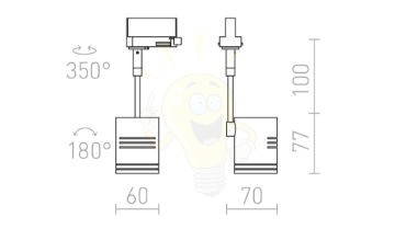 Kép BEEBA I háromfázisú áramkörös sínre ezüstszürke  230V LED GU10 8W
