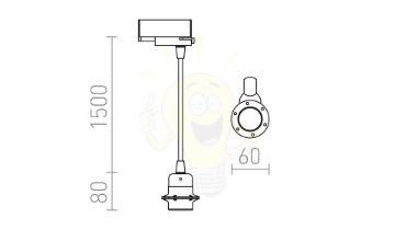 Kép ELISA három áramkörös sínre SAS+SK+FEKKF   230V LED E27 15W