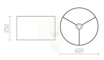 Kép RON 40/25 lámpabúra  Monaco galamb szürke/ezüst PVC  max. 23W