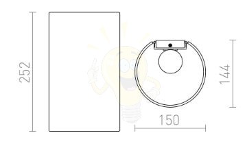Kép RON W 15/25 fali lámpa  Polycotton fekete/réz fólia 230V LED E27 15W