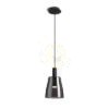 BELLINI LED függő lámpatest fekete füstüveg búrával