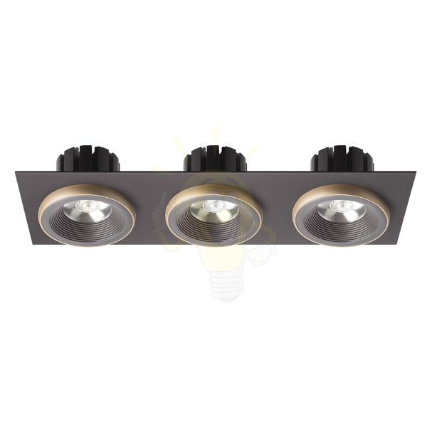 SHARM SQ III süllyesztett lámpa barna/gyöngyházarany  230V LED 3x10W 24°  3000K