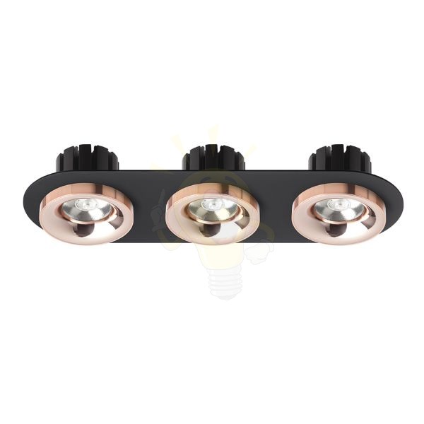 SHARM R III süllyesztett lámpa fekete réz/réz 230V LED 3x10W 24°  3000K