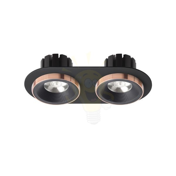 SHARM R II süllyesztett lámpa fekete/fekete réz 230V LED 2x10W 24°  3000K