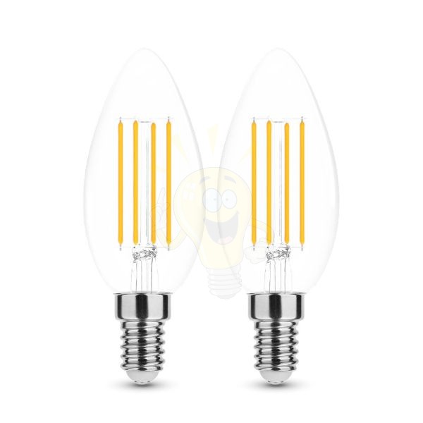 2 DB.LED Filament Canlde C35 7W E14 360° 2700K (806 lumen) szabályozható
