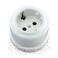 Porcelán hálózati konnektor falon kívüli - fehér
