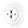 Porcelán hálózati dupla aljzat, rj45, falba süllyesztett kerettel