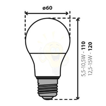 LED fényforrás IQ-LEDDIM A60 IQ-LEDDIM A6013,6W-WW