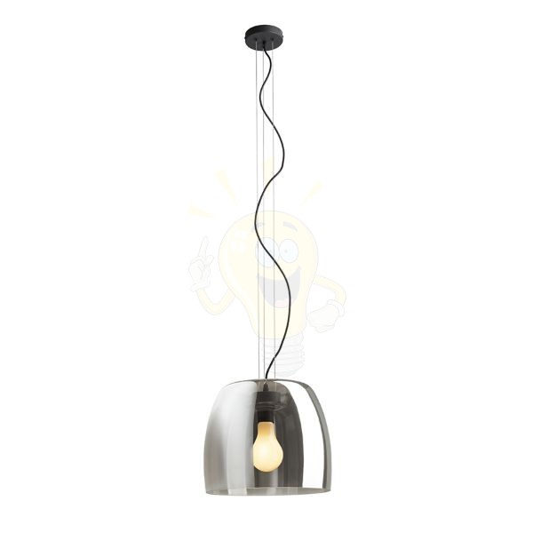 ORLANDO 35 függő lámpa füstös üveg/fekete 230V LED E27 24W