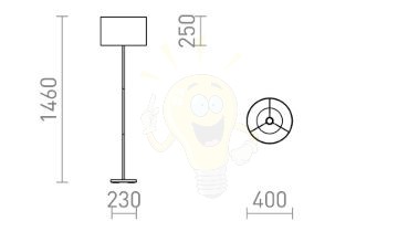 NYC/RON 40/25 állólámpa  Chintz világosszürke/króm 230V LED E27 15W