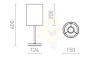 NYC/RON 15/20 asztali lámpa  Polycotton fehér/króm 230V LED E27 15W