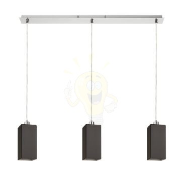 LIZ III 80 függő lámpa fekete üveg/matt nikkel 230V LED E27 3x15W