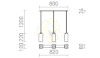 LIZ III 80 függő lámpa  opál üveg/matt nikkel 230V LED E27 3x15W