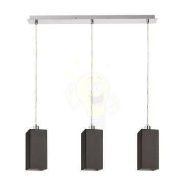 LIZ III 60 függő lámpa fekete üveg/matt nikkel 230V LED E27 3x15W