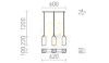 LIZ III 60 függő lámpa fekete üveg/matt nikkel 230V LED E27 3x15W