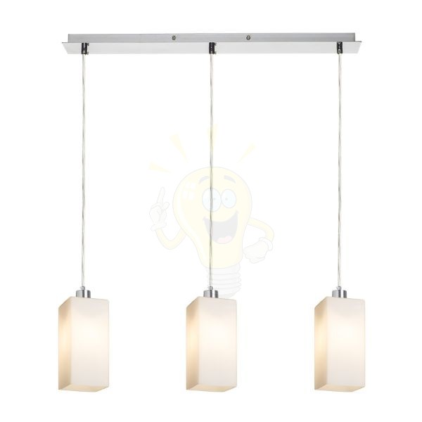 LIZ III 60 függő lámpa  opál üveg/króm 230V LED E27 3x15W