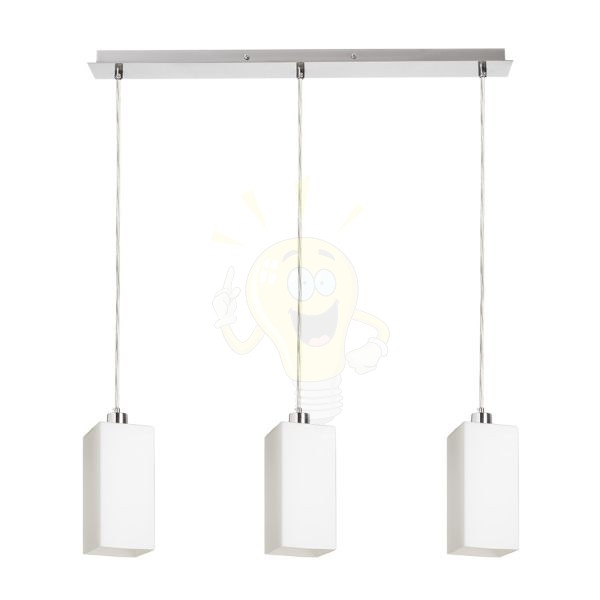 LIZ III 60 függő lámpa  opál üveg/matt nikkel 230V LED E27 3x15W