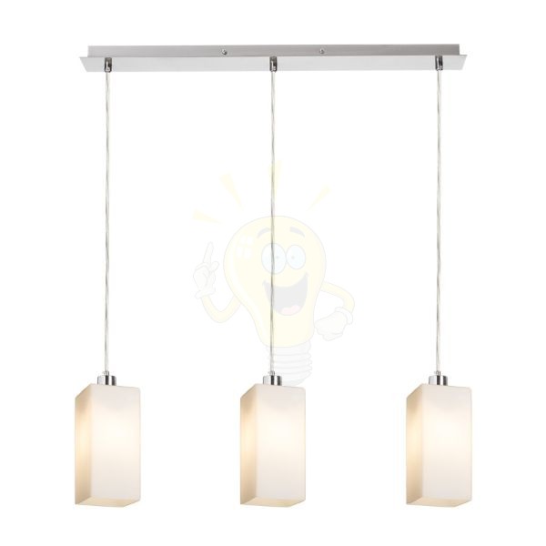 LIZ III 60 függő lámpa  opál üveg/matt nikkel 230V LED E27 3x15W