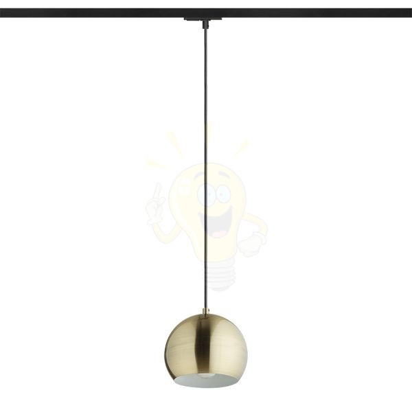 AGNETA egy áramkörös sínen függő lámpa  szálcsiszolt sárgaréz 230V LED E27 11W