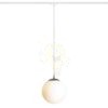 LUNA 25 egy áramkörös sínre  opál üveg/króm 230V LED E27 15W