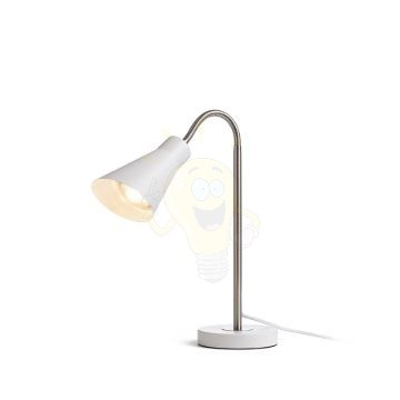 ANIKA asztali lámpa matt fehér matt nikkel 230V LED E27 15W