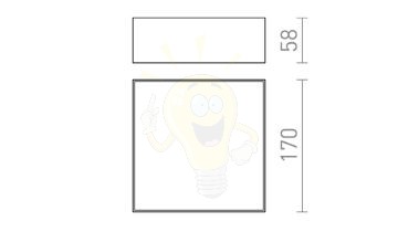 LARISA SQ 17 DIMM mennyezeti lámpa fehér  230V LED 15W  3000K