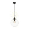 BOULDER 30 függő lámpa tiszta üveg/fekete 230V LED E27 15W