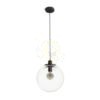 BOULDER 30 függő lámpa tiszta üveg/fekete 230V LED E27 15W