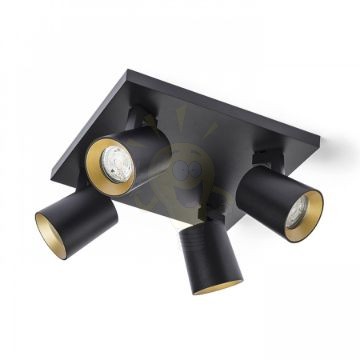 KENNY IV mennyezeti lámpa fekete/aranysárga  230V LED GU10 4x8W