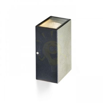 DIXIE 10x16 fali lámpa fekete 230V LED 2x5W 84° IP54 3000K