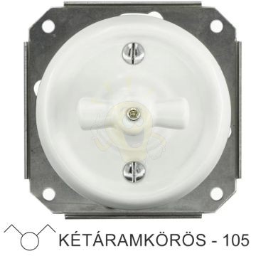 Fehér porcelán csillár forgókapcsoló betét, süllyesztett